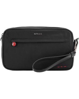 Kiton Ciro Logo Plaque Clutch Bag - Black