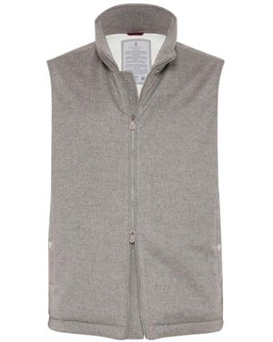 Brunello Cucinelli Padded Cashmere Gilet - Grey