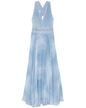 ERMANNO FIRENZE Lace-Trim Long Dress - Blue