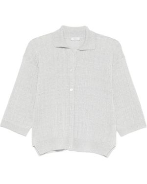 Peserico Ribbed-Knit Cardigan - White