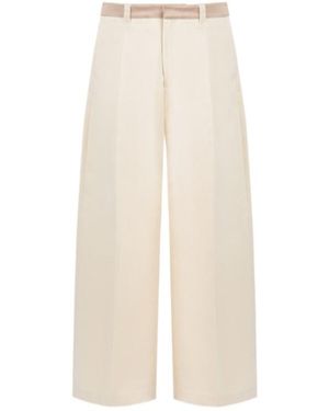 Marni Belt-Loop Logo-Patch Trousers - White