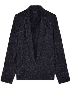 Giorgio Armani Sequined Single-Breasted Blazer - Blue
