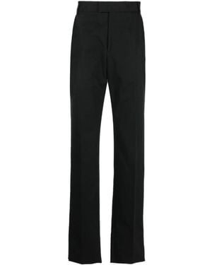 McQueen Straight-Leg Cotton Trousers - Black