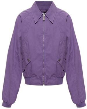Versace Zipper Casual Jacket - Purple