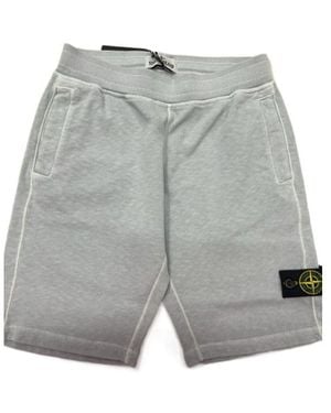 Stone Island Junior Compass Patch Knitted Shorts - Gray