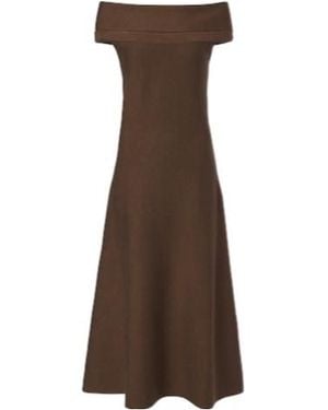 Jonathan Simkhai Camilla Off-Shoulder Wool Midi Dress - Brown