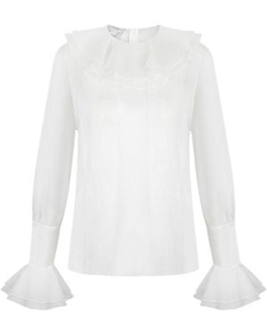 Giambattista Valli Ruffled Tulle Shirt - White