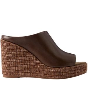 Brunello Cucinelli Platform Wedge Espadrille Sandals - Brown