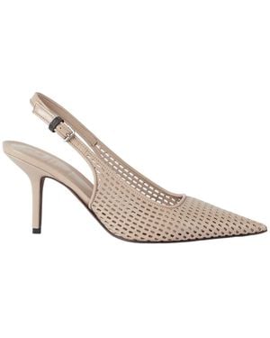 Brunello Cucinelli Monili Net Heel Slingback Pumps - White