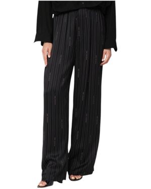 Balenciaga Elastic Waist Wide Leg Pants - Black