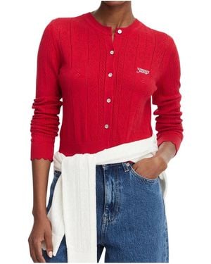 Tommy Hilfiger Long-Sleeve Knit Cardigan - Red