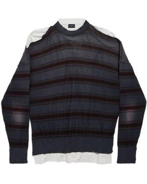 Balenciaga Striped Layered Sweater - Blue