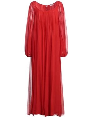 Chloé Long-Sleeved Pleated Dress - Red
