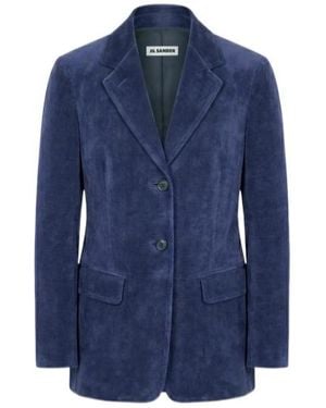 Jil Sander Long-Sleeved Casual Jacket - Blue