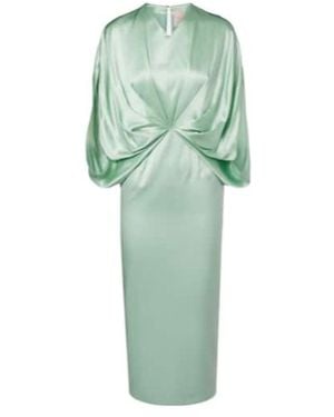 ROKSANDA Tari Gathered Silk Cocktail Dress - Green