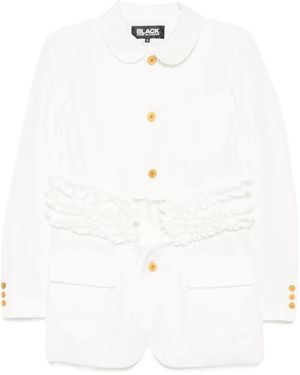 Comme des Garçons Ruffle-Trim Jacket - White