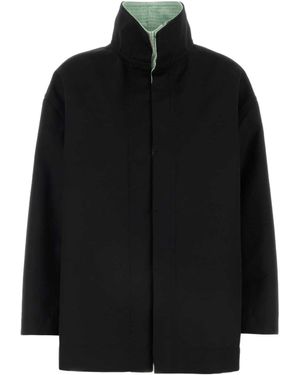 Bottega Veneta High Neck Bomber Jacket - Black