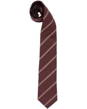 Brunello Cucinelli Diagonal Striped Tie - Red