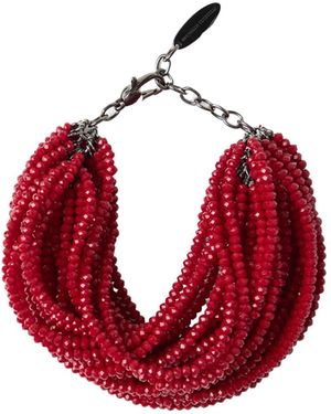 Brunello Cucinelli Bead-Embellished Bracelet - Red