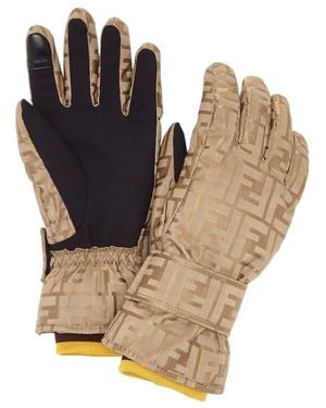 Fendi Monogrammed Panelled Gloves - Multicolour