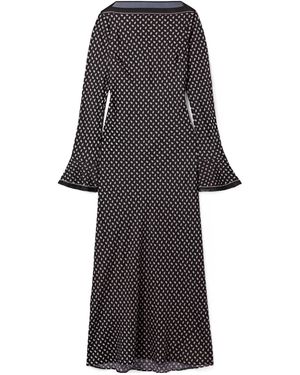 Doen Davina Paisley-Print Silk-Blend Twill Midi Dress - Black