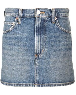 Agolde Alek Denim Mini Skirt - Blue