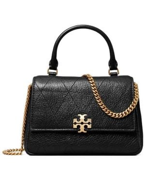 Tory Burch Charlie Quilted Chain Tote Bag - Black
