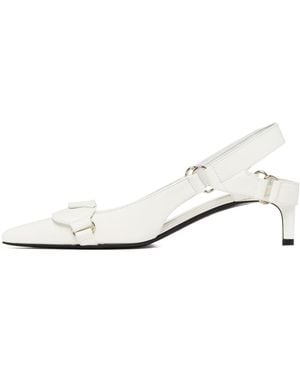 Courreges 60Mm Pointed-Toe Leather Pumps - White