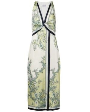 Veronica Beard Kaliza Floral Twill Midi Dress - Green