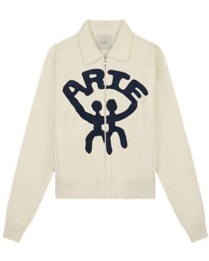 Arte' Knitted Cardigan - White