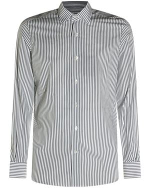 Mazzarelli Striped Long-Sleeve Shirt - Gray