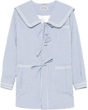 Bode Club Stripe Sailor Jacket - Blue