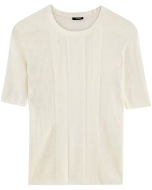 JOSEPH Ribbed-Knit T-Shirt - White