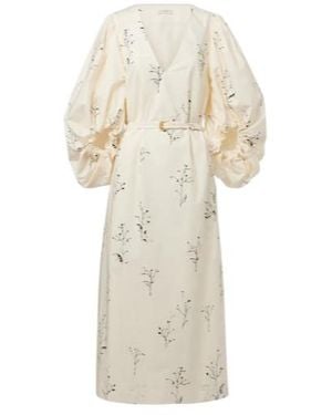 Altuzarra Corrie Belted Floral Cotton Midi Dress - White