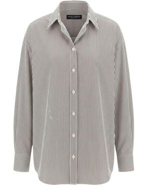 Dolce & Gabbana Relaxed Striped Shirt - Grey