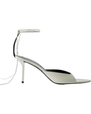 Victoria Beckham Eliza Lace-Up Heeled Sandals - White