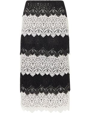 Carolina Herrera Lace Midi Skirt - Black