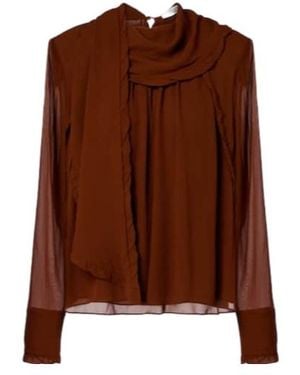Dorothee Schumacher Sheer Twist Georgette Blouse - Brown