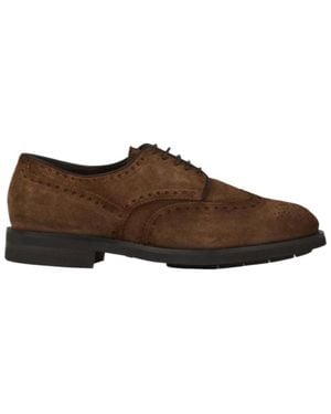 Santoni Emil Almond Toe Loafers - Brown