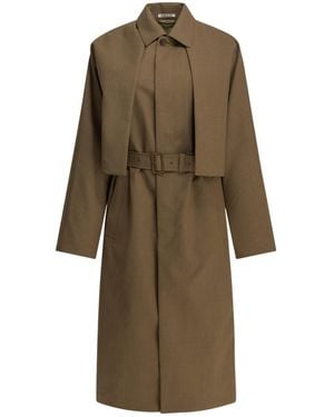 AURALEE Belted Layered Coat - Natural