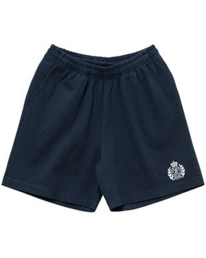 Sporty & Rich Elastic-Waist Shorts - Blue