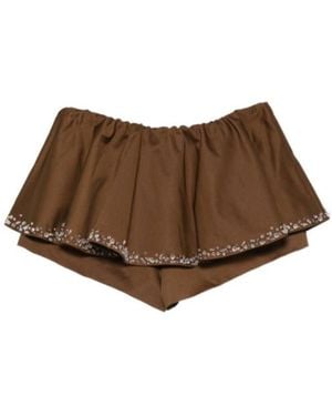 GIUSEPPE DI MORABITO Embellished Shorts - Brown