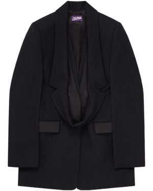 Jean Paul Gaultier Reversed Collar Fitted Blazer - Blue