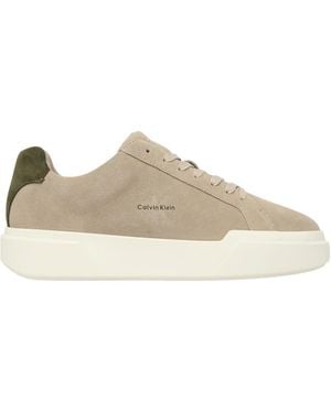 Calvin Klein Round-Toe Low-Top Trainers - Natural