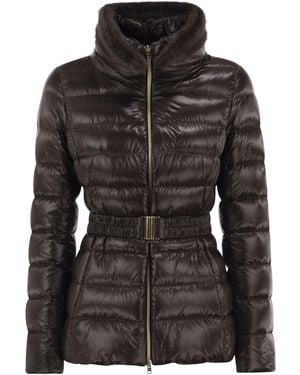 Herno High Neck Belted Puffer Jacket - Black