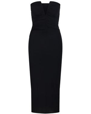 Amazuìn Natalie Ruched Strapless Dress - Black
