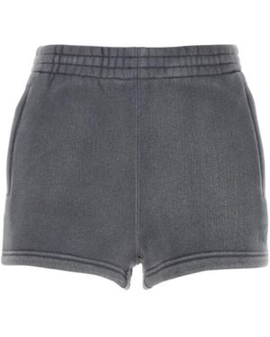 T By Alexander Wang Alexander Wang Logo Embossed Track Shorts - Gray