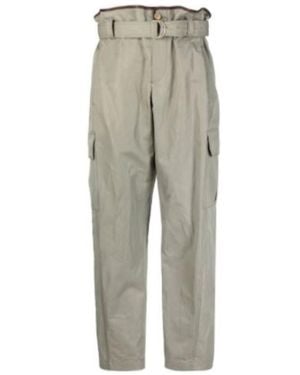 Brunello Cucinelli High Waist Belted Pants - Gray