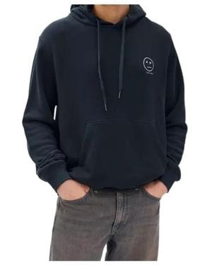 Rag & Bone Long Sleeve Hooded Sweatshirt - Blue