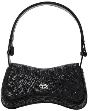 DIESEL Crystal-Embellished Shoulder Bag - Black